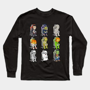 Gamer Halloween Skeleton Vampire Gaming Long Sleeve T-Shirt